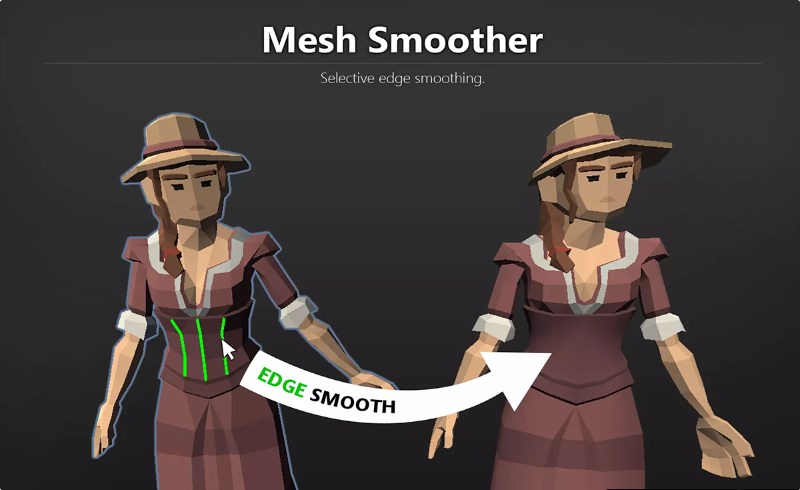 Unity插件 – 模型平滑器 Mesh Smoother – Mesh Edge Normal Editor, Mesh Modifier