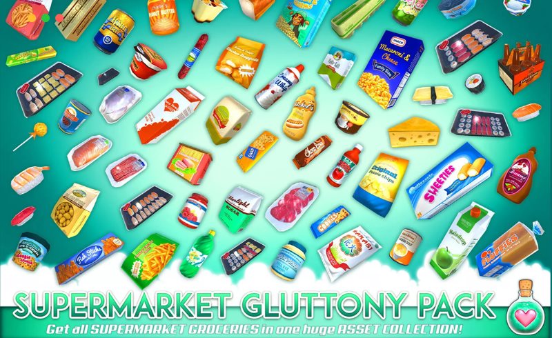 Unity – 超市食品模型包 Supermarket Gluttony Pack