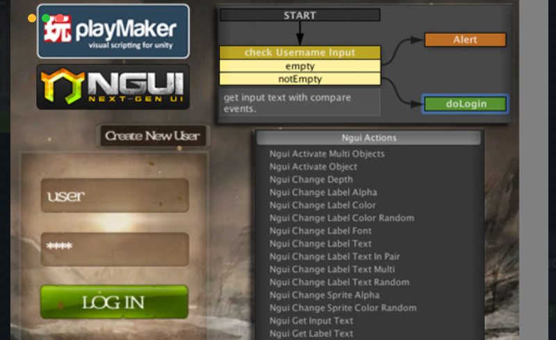 Unity插件 – Ngui ACTION+ for PlayMaker